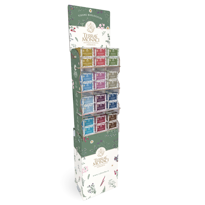 Totem Espositore Valverbe in Cartone con 12 Gusti