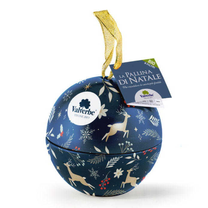 pallina di Natale con tisane Valverbe