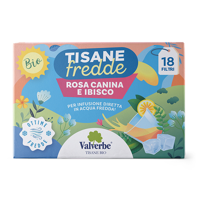 Tisane fredde Rosa canina e Ibisco -Valverbe 30,6g-18 Filtri