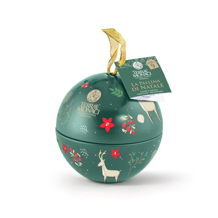 Christmas bauble filled with Valverbe vintage Edition herbal teas 10filters-15g. (Copia) (Copia)