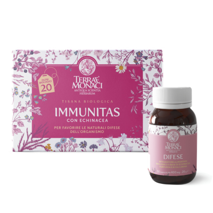 KIT IMMUNITAS – tisana 30g-20 Filtri + 50 capsule 200 mg-10g