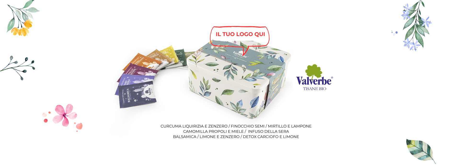 Idea bomboniera scatola in latta con tisane assortite