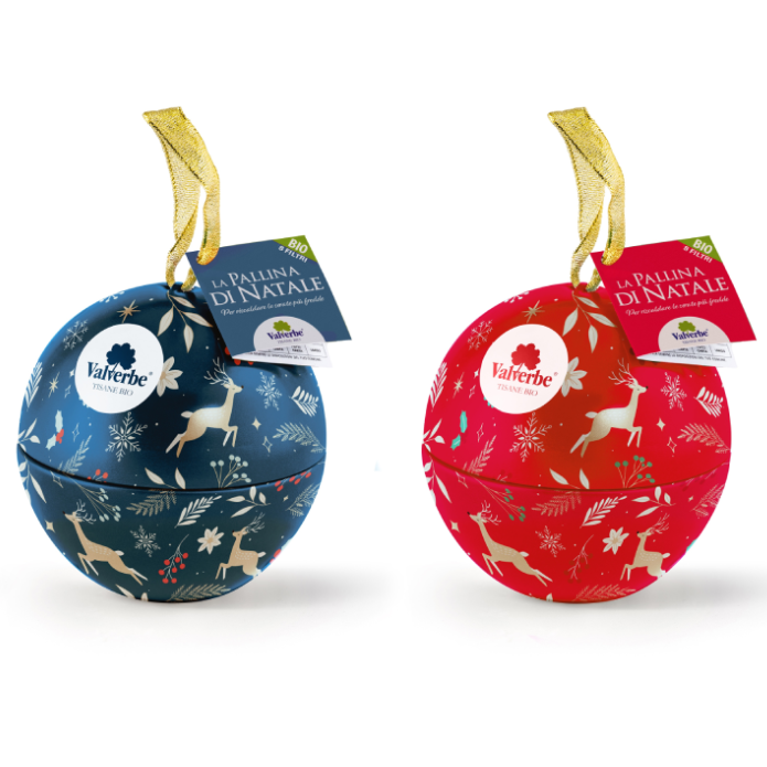 palline di natale con tisane